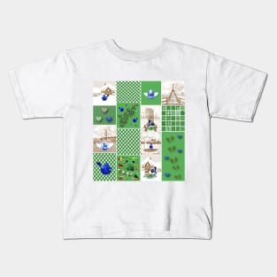 Bird Lovers Patchwork Pattern Kids T-Shirt